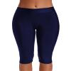 Women Knee Length Swim Shorts Leggings Sun Protection Rash Guard Pants Sports Crop Swim Tights Tankini Bottom, Black 2XL view 1