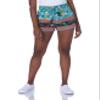 Angie Women's Printed Tie Waist Short, Aqua, Large view 1
