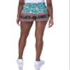 Angie Women's Printed Tie Waist Short, Aqua, Large view 2