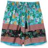 Angie Women's Printed Tie Waist Short, Aqua, Large view 3