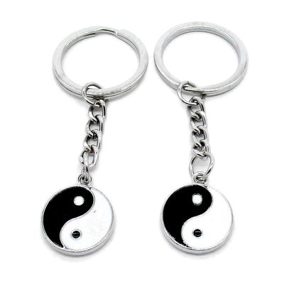 1 PCS Antique Silver Keyrings Keychains Key Ring Chains Tags Clasps AA461 The Eight Trigrams