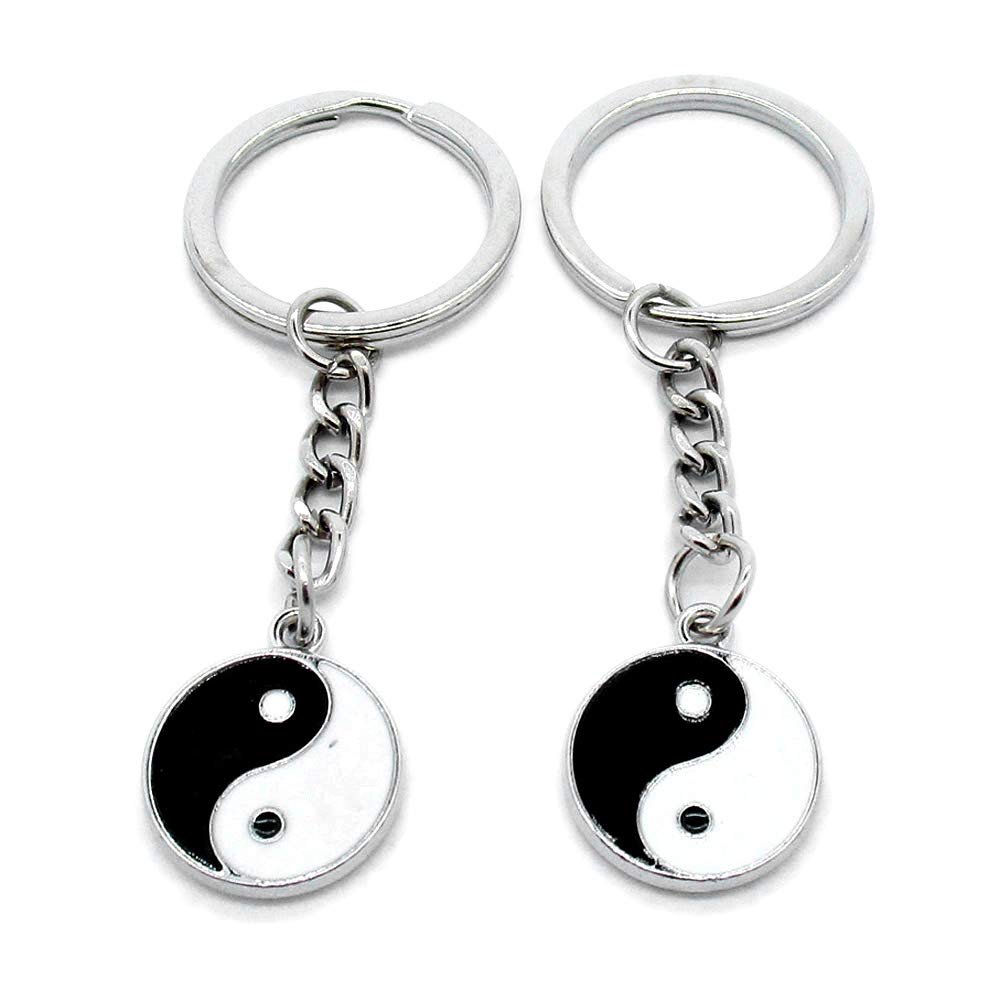 1 PCS Antique Silver Keyrings Keychains Key Ring Chains Tags Clasps AA461 The Eight Trigrams