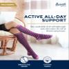 Pembrook Light Compression Socks for Women - 6 Pairs | Floral & Striped | 8-15 mmHg|Cotton view 3