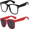 2 Pack Kids Sunglasses Black Clear Lens Red Polarized Smoke Lens view 1