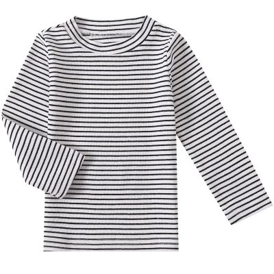 Toddler Girls Boys Long Sleeve Tee Shirts Little Kids Cotton Striped Crew Neck Tops (White,24M)