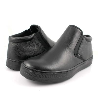 Laforst Custer Mens Work Slip Resistant Tumble Leather Slip On Server Flats Black 9