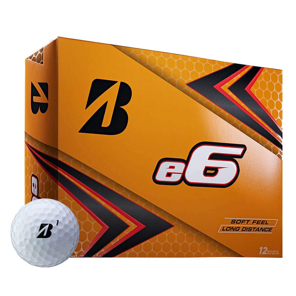 Bridgestone 2019 e6 White Golf Balls (One Dozen), Model:E9WX6D