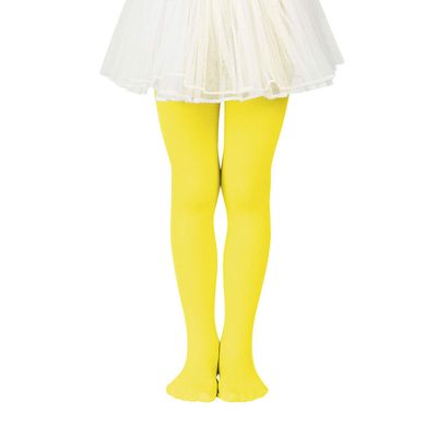 Zando Yellow Tights for Girls Size 7-8 - Ultra Soft Light Yellow Tights for Girls 6-8 Elastic Ballet Footed Halloween Tight Girl for Daily School Christmas 6-9 Years
