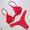 Womens Bikini V-Bar Under Wired Two-Piece V Shape Wire V439 Red M view 2