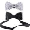 Onwon Rhinestone Bow Ties Party Banquet Glitter Bowties with Adjustable Length Men's Pre-tied Bow Ties for Wedding Parties Gold view 2