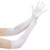 Wobe Long Opera Party 20s Satin Gloves Stretchy Adult Size 20.7" Elbow Length 1920s Satin Classic Sun Protection Wedding Bride Etiquette Gloves for Women Girls White view 1