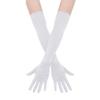 Wobe Long Opera Party 20s Satin Gloves Stretchy Adult Size 20.7" Elbow Length 1920s Satin Classic Sun Protection Wedding Bride Etiquette Gloves for Women Girls White view 4