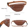 Leather Fanny Packs for Men Women, Brown Belt Bag Fashionable Waist Pack Sling Crossbody Bags Purse for Casual Workout Travel Camping Hiking Walking view 3