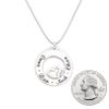 AJ's Collection Personalized Stationary Sterling Silver Washer Name Necklace With Heart. Customize a washer charm. Choice of Sterling Silver Chain. Shiny, elegant, classy. Gift for Her view 2