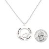 AJ's Collection Personalized Stationary Sterling Silver Washer Name Necklace With Heart. Customize a washer charm. Choice of Sterling Silver Chain. Shiny, elegant, classy. Gift for Her view 2