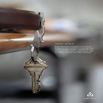 Handgrey KIN/Titanium Key & Belt Hook Everyday Carry (KIN no. 6, Stone Tumbled)