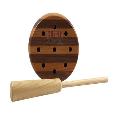 THE GRIND Cooker Pot & Peg Slate Turkey Call, Walnut/Maple Woods with Slate Top Pot Turkey Call, Brown