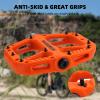 Rock BROS Mountain Bike Pedals Nylon Composite Bearing 9/16" MTB Bicycle Pedals with Wide Flat Platform Orange view 4