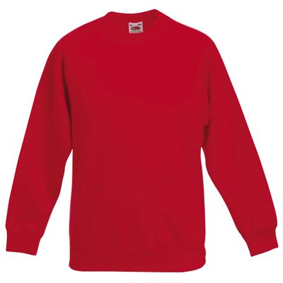 Fruit of the Loom Childrens Big Boys Raglan Sleeve Sweatshirt (Pack of 2) (5-6) (Red)