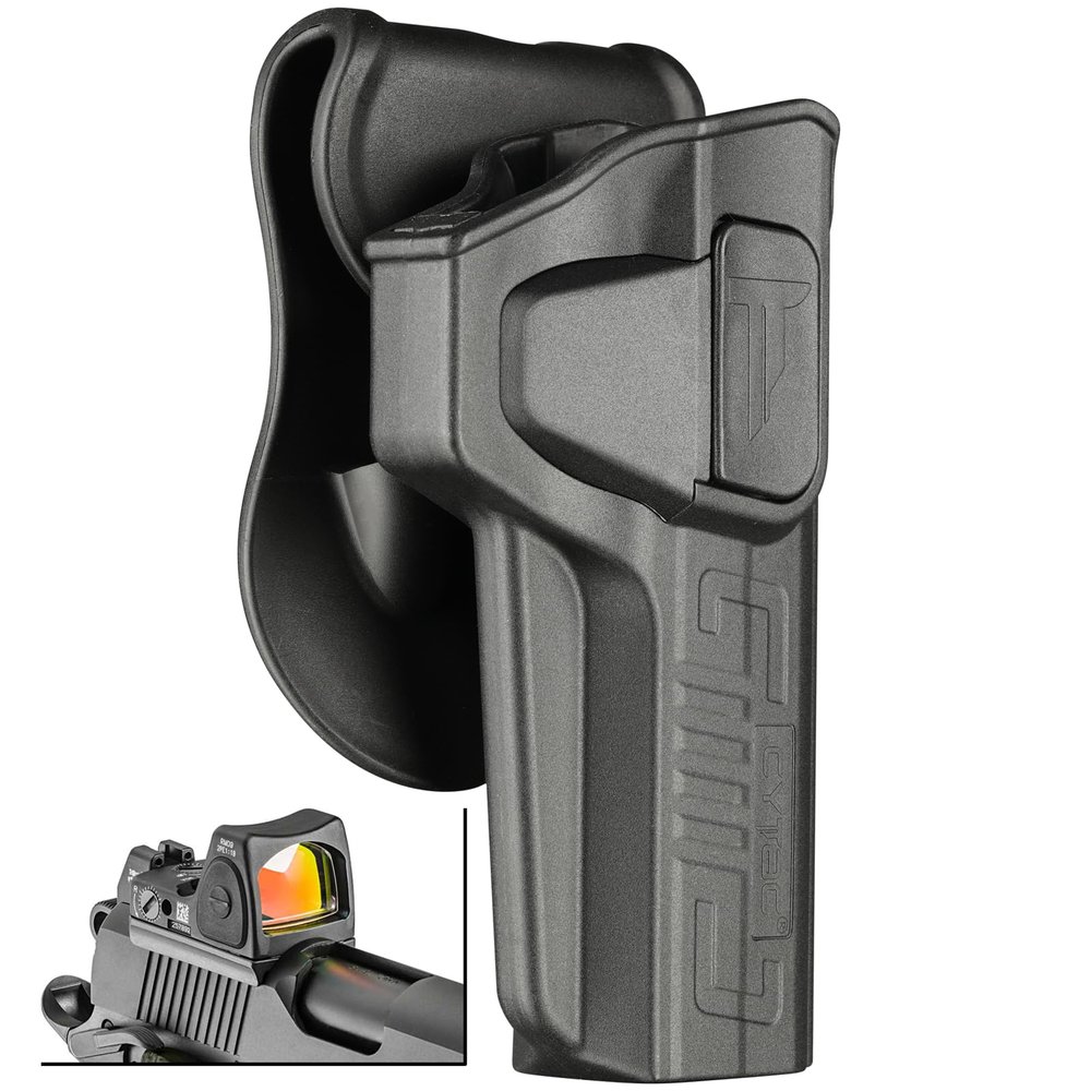 1911 5" Full Size Holster, OWB Holster for 1911 Colt/Elite Force/GSG/Kimber/Springfield/Remington/RIA ARM/Ruger SR1911 - Index Finger Released | Adjust Cant | Autolock | Matte Finish -RH