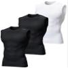 DEVOPS 3 Pack Men's Athletic Compression Shirts Sleeveless (2X-Large, Black/Black/White) view 1