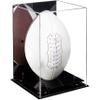 Football Display Case, Durable Clear Display Case with Mirror & Black Base, Case for Full Size Footballs, Sports Memorabilia, Collectibles, Keepsakes, (A060-BR) view 1