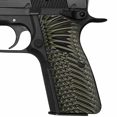 Coolhand G10 Gun Grips for Browning High Power and Tisas Regent BR9, Army Green, HP-N1-21