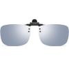 CAXMAN Polarized Clip On Sunglasses Over Prescription Glasses for Men Women UV Protection Flip Up Silver Mirrored Lens Large view 1