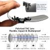 CAXMAN Polarized Clip On Sunglasses Over Prescription Glasses for Men Women UV Protection Flip Up Silver Mirrored Lens Large view 2