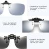 CAXMAN Polarized Clip On Sunglasses Over Prescription Glasses for Men Women UV Protection Flip Up Silver Mirrored Lens Large view 3