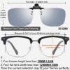 CAXMAN Polarized Clip On Sunglasses Over Prescription Glasses for Men Women UV Protection Flip Up Silver Mirrored Lens Large view 4