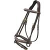 ExionPro Exion Anatomical Snaffle Jumping Bridle for Horses with Removable Flash Noseband & Rubber Reins  Premium Vegetable-Tanned Leather, Brass Buckles, Padded MonoCrown, Designer Stitching view 1