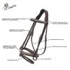 ExionPro Exion Anatomical Snaffle Jumping Bridle for Horses with Removable Flash Noseband & Rubber Reins  Premium Vegetable-Tanned Leather, Brass Buckles, Padded MonoCrown, Designer Stitching view 4