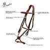 Exion Jumping Horse Bridle | Anatomical Figure 8 Bridle with Fancy Stitching & Padded Grackle Noseband | Rubber Grip Reins & Brass Buckles | English Tack for Equestrian Show & Training view 4