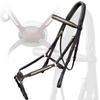 Exion Premium English Leather Figure 8 Bridle with Silver Clincher Noseband & Browband | Soft Padded Anatomical Crown Piece | Rubber Reins & Brass Buckles | Adjustable Fit | Jumping, Hunter, Eventing view 2