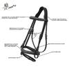Exion English Jumping Hunter Bridle with Removable Flash Noseband, Rubber Reins & Brass Buckle | Soft Padded Raised Snaffle Browband & Noseband | Anti-Pressure Headpiece | Leather Horse Bridle view 3