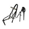 Exion Premium English Leather Figure 8 Bridle with Silver Clincher Noseband & Browband | Soft Padded Anatomical Crown Piece | Rubber Reins & Brass Buckles | Adjustable Fit | Jumping, Hunter, Eventing view 1