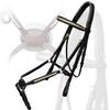 Exion Premium English Leather Figure 8 Bridle with Silver Clincher Noseband & Browband | Soft Padded Anatomical Crown Piece | Rubber Reins & Brass Buckles | Adjustable Fit | Jumping, Hunter, Eventing view 2