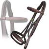 Exion English Jumping Hunter Bridle with Removable Flash Noseband, Rubber Reins & Brass Buckle | Soft Padded Raised Snaffle Browband & Noseband | Anti-Pressure Headpiece | Leather Horse Bridle view 1