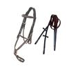 Exion Jumping Horse Bridle | Anatomical Figure 8 Bridle with Fancy Stitching & Padded Grackle Noseband | Rubber Grip Reins & Brass Buckles | English Tack for Equestrian Show & Training view 1