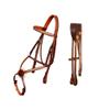 Exion Premium English Leather Figure 8 Bridle with Silver Clincher Noseband & Browband | Soft Padded Anatomical Crown Piece | Rubber Reins & Brass Buckles | Adjustable Fit | Jumping, Hunter, Eventing view 1