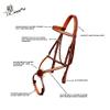 Exion Premium English Leather Figure 8 Bridle with Silver Clincher Noseband & Browband | Soft Padded Anatomical Crown Piece | Rubber Reins & Brass Buckles | Adjustable Fit | Jumping, Hunter, Eventing view 4