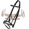 ExionPro Exion English Jumping Bridle with Flash & Rubber Reins  Anatomical Padded Horse Bridle  Premium Leather Designer Stitched Hunter Jumper Tack  Brass Buckles  Pony, Cob, Full, Warmblood view 1