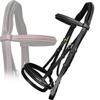 Exion English Jumping Hunter Bridle with Removable Flash Noseband, Rubber Reins & Brass Buckle | Soft Padded Raised Snaffle Browband & Noseband | Anti-Pressure Headpiece | Leather Horse Bridle view 1