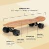 Magneto Mini Cruiser Skateboard - Portable Bamboo Mini Longboard - Double-Kick Concave Carving Skateboard - 27.5 in x 7.5 in Deck, Bamboo view 2