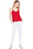 2LUV Women's Solid Casual Straight Leg Long Woven Pants Off White S view 2
