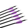 12 Pcs 30 Inch Archery Carbon Arrows 500 Spine Hunting Practice Target Carbon Arrows Shaft with 100 Grain Replaceable Tips for Archery Compound & Recurve & Traditional Bow (Purple Arrow and Quiver) view 3