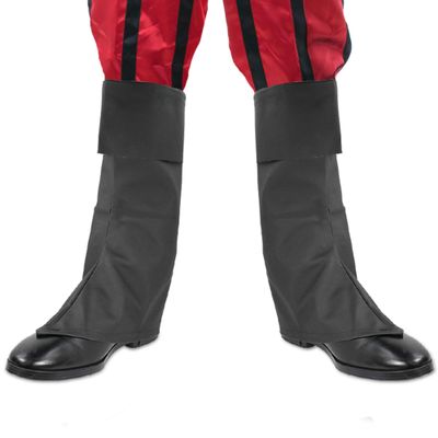 Skeleteen Faux Leather Costume Boots - Knee High Over the Shoe Black Pirate Boots Accessories for Costumes
