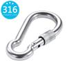 PROND Locking Carabiners, Heavy Duty Carabiner, 316 Stainless Steel Screw Lock Carabiner Hooks (3PCS - 316 Stainless Steel) view 2
