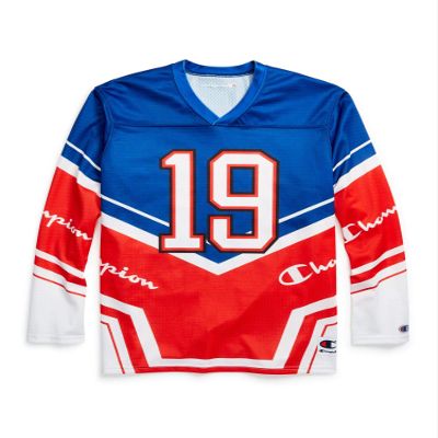Champion Men's Hockey Jersey, SURF The Web/Scarlet/White, XXX-Large
